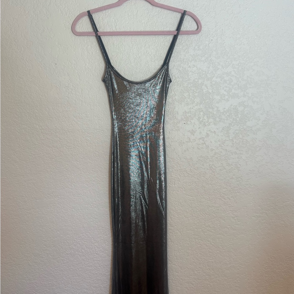 Elegant Metallic Black Dress